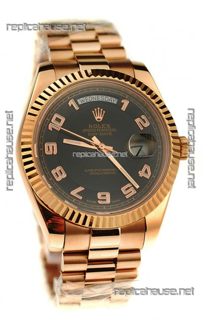 Rolex Day Date Pink Gold Japanese Replica Watch