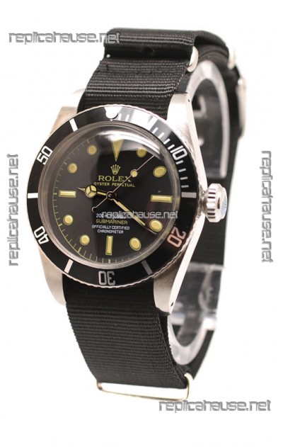 Rolex Submariner Swiss Watch Black Nylon Strap Watch