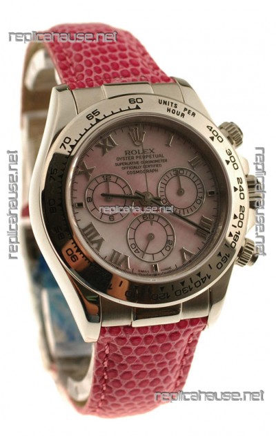 Rolex Daytona Cosmograph Swiss Replica Watch in Light Pink Pearl Dial