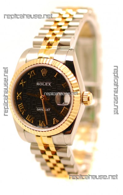 Rolex DateJust Mid-Sized Japanese Replica Two Tone Watch