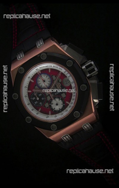 Audemars Piguet Royal Oak Offshore Rubens Barrichello Pink Gold Watch - Secs hand 12 O clock