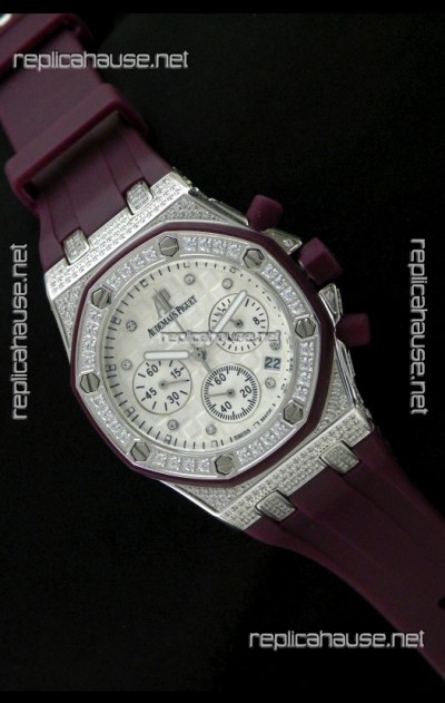 Audemars Piguet Royal Oak Ladies Alinghi Limited Edition Japanese Watch in Diamond Bezel