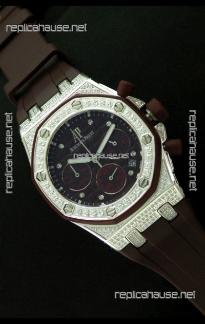 Audemars Piguet Royal Oak Ladies Alinghi Limited Edition Japanese Watch in Maroon