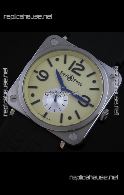 Bell & Ross Japanese Watch in Gold Ivory Dial