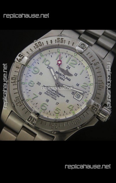 Breitling Superocean Swiss Replica Watch in White Dial