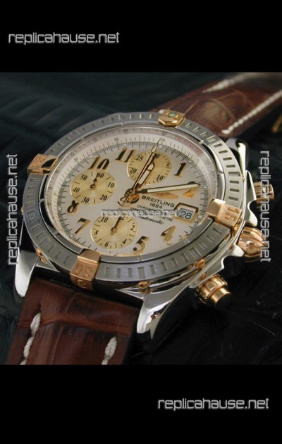 Breitling Windrider Swiss Replica Watch in White Dial Two Tone Markers