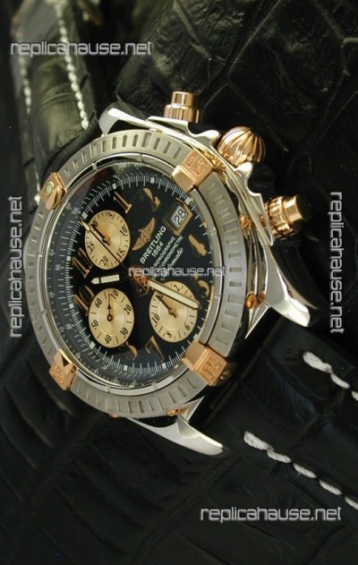 Breitling Windrider Swiss Replica Watch in Black Dial Steel Case