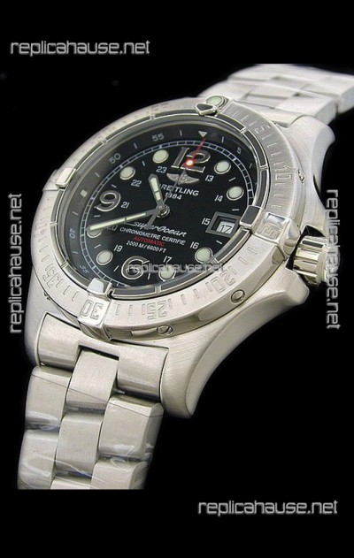 Breitling Superocean Steelfish Swiss Replica Watch in Black Dial