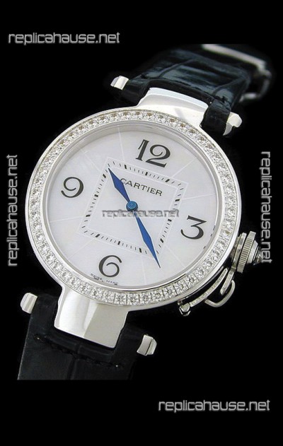 Cartier Pasha de Swiss Replica Automatic Watch in White Dial