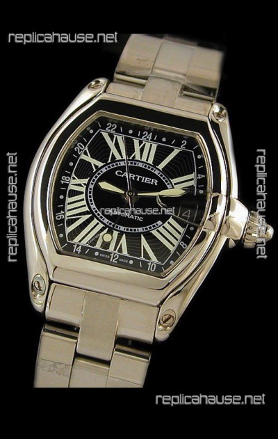 Cartier Roadster Swiss Replica Automatic Watch in Black Dial