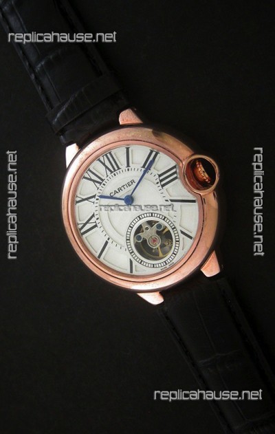 Cartier Ballon de Japanese Replica Watch  in Rose Gold Case