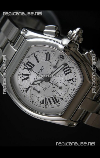 Cartier Roadster Swiss Replica Watch in White Dial