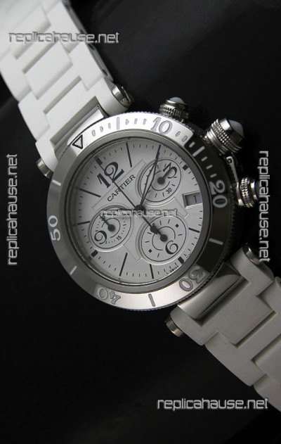 Cartier Pasha de Ladies Replica Watch in White Dial