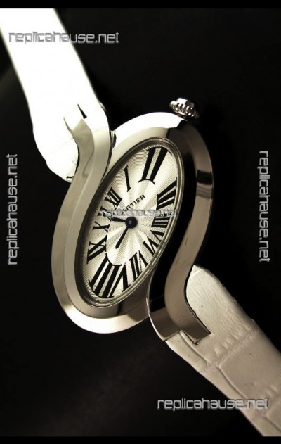 Delices De cartier Japanese Watch in White Strap