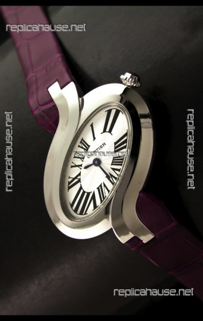 Delices De cartier Japanese Watch in Purple Strap