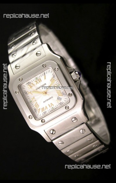 Cartier Santos Swiss Replica Watch - Automatic Movement in Gold Numerals