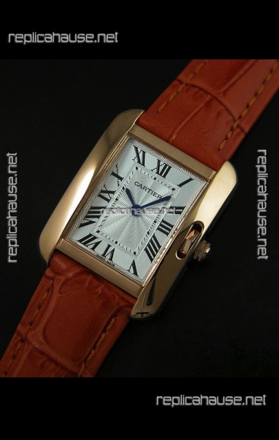 Cartier Louis Japanese Replica Ladies Rose Gold Watch