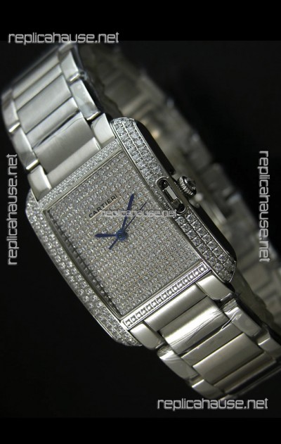 Cartier Tank Anglaise Ladies Replica Watch in Steel Case/Strap