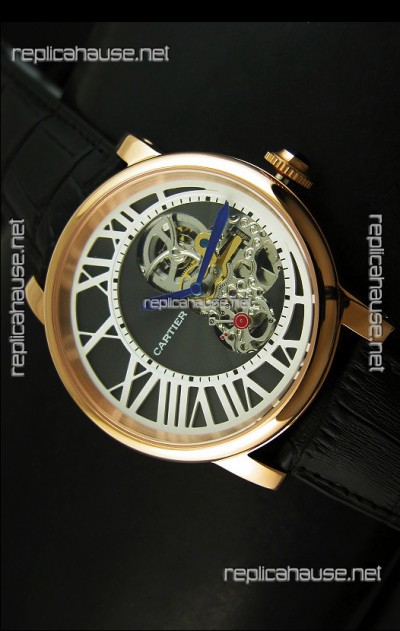 Rotonde De Cartier Cadran Love Japanese Replica Watch - Yellow Gold Case