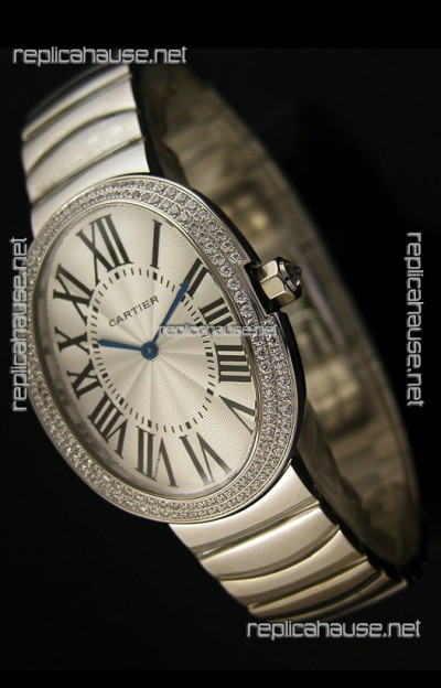Cartier Baignoire Japanese Replica Watch with Diamonds Bezel