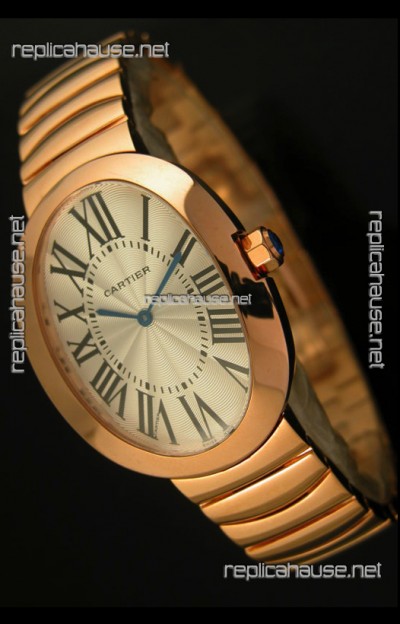 Cartier Baignoire Japanese Replica Watch in Yellow Gold