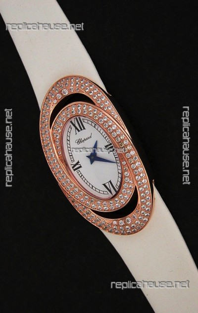 Chopard Xtravagza Swiss Replica Watch in White Strap