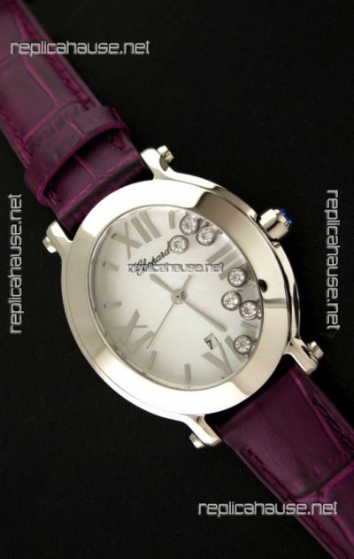 Chopard Happy Sport Ladies Japanese Replica Watch in Steel