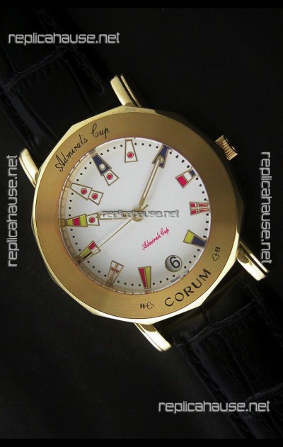 Corum Admiral's Cup Japanese Replica Watch in White Dial