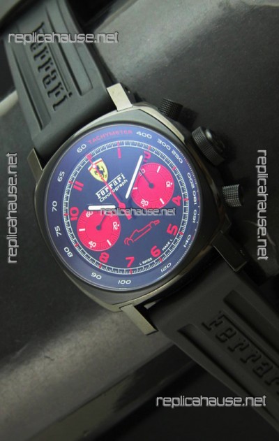 Ferrari Chronograph Swiss Replica Watch in Black Dial