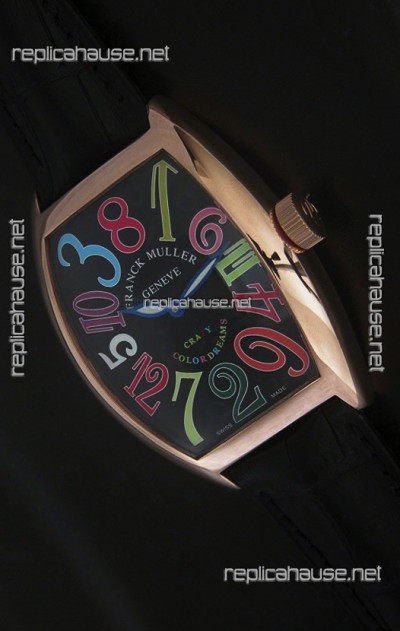 Franck Muller Crazy Color Dreams Japanese Replica Watch in Black Dial