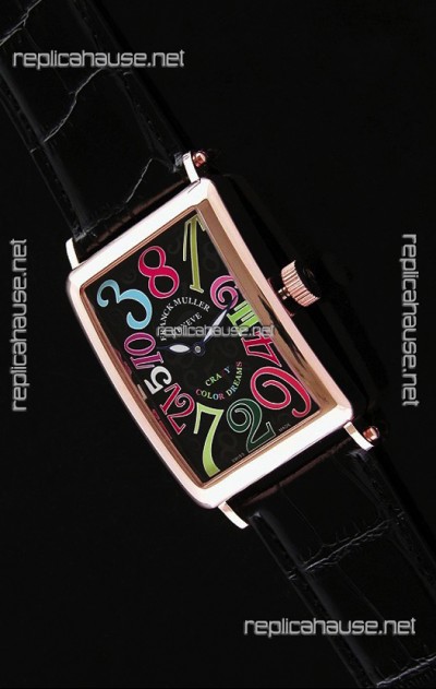 Franck Muller Long Island Japanese Replica Watch in Black Dial