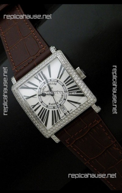 Franck muller Master Square Japanese Replica Watch in Brown Strap