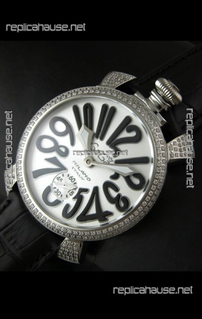 Gaga Milano Italy Manuale Replica Japanese Watch in Black Strap