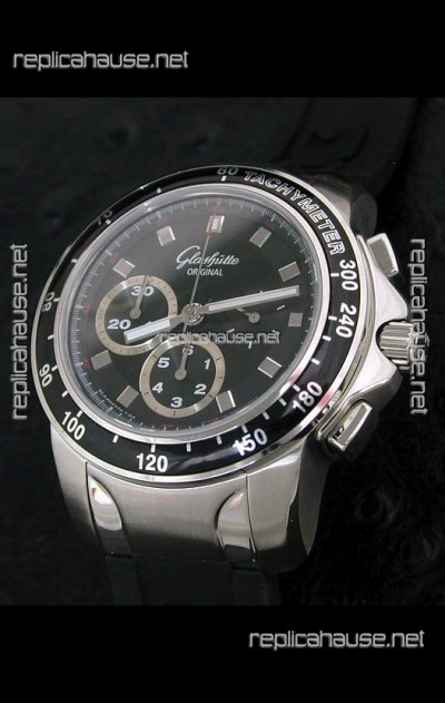 Glashuette Sport Evolution Swiss Chrono Watch in Black Dial