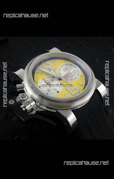 Graham Chronofighter Oversize Swiss Replica Watch in Yellow Dial