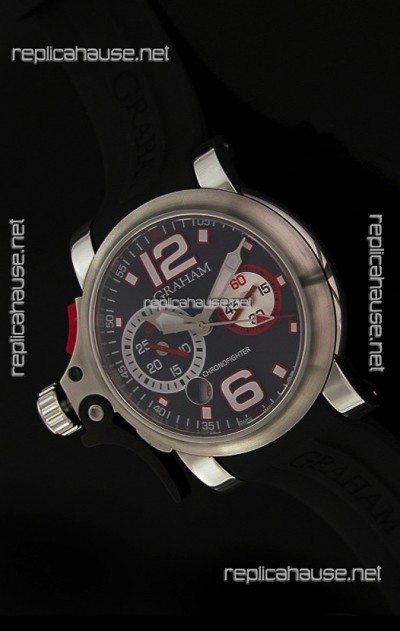 Graham Chronofighter Swiss Replica Watch in Black Dial