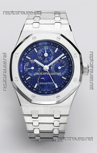 Audemars Piguet Royal Oak Perpetual Calendar Swiss Replica 904L Steel - Blue Dial 