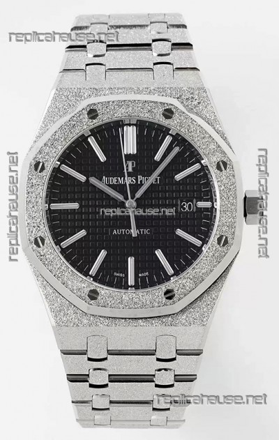 Audemars Piguet Royal Oak 15410BC 41MM Black Dial 904L Steel CALIBRE 3120 Movement 1:1 Mirror Replica