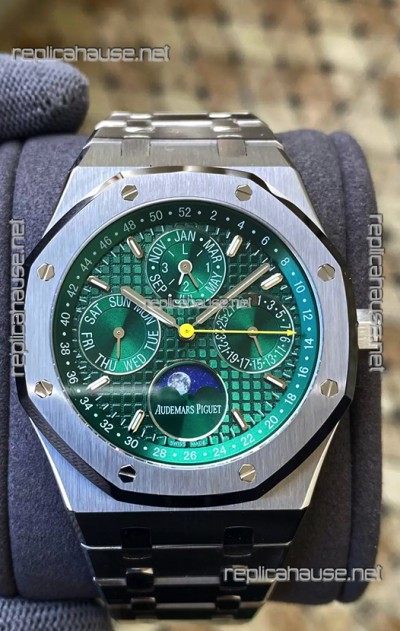 Audemars Piguet Royal Oak Perpetual Calendar Swiss Replica 904L Steel in Green Dial 