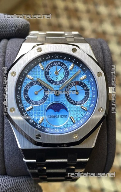 Audemars Piguet Royal Oak Perpetual Calendar Swiss Replica 904L Steel in Blue Dial