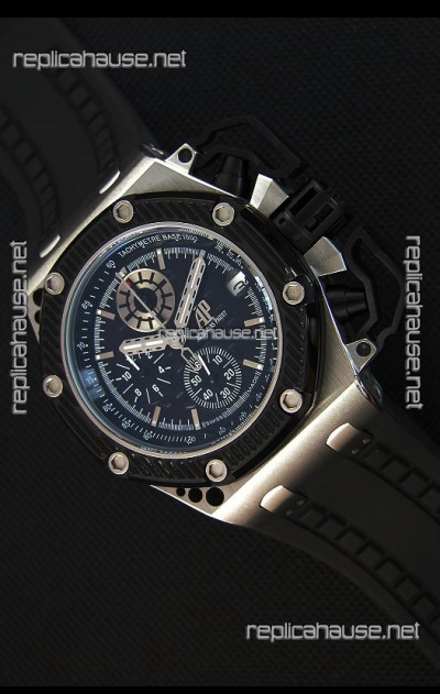 Audemars Piguet Royal Oak Survivor Chronograph Swiss Quartz Watch in Black Dial