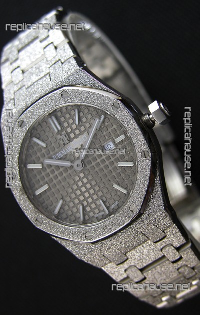 Audemars Piguet Royal Oak Frosted White Gold QUARTZ Watch 33MM Grey Dial - 1:1 Mirror Replica 