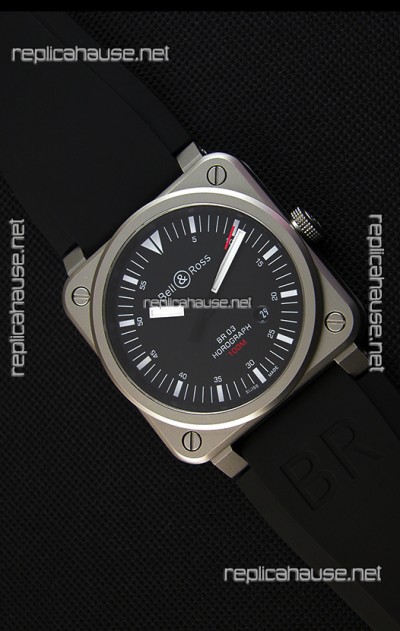 Bell & Ross BR03-92 Horograph Black Dial Swiss Rubber Strap 1:1 Mirror Replica Watch