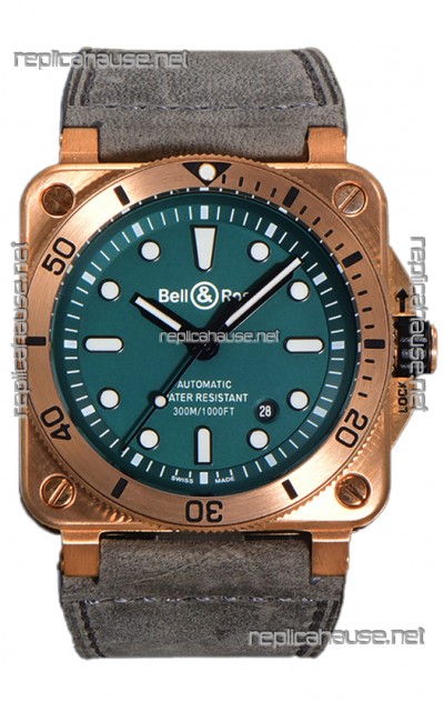 Bell & Ross BR03-92 Diver Green Dial Bronze Casing Swiss Replica Watch 1:1 Mirror Replica
