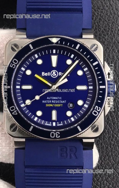 Bell & Ross BR03-92 Diver Stainless Steel Blue Dial Swiss Replica Watch 1:1 Mirror Replica