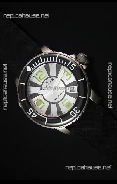 Blancpain 500 Fathoms Swiss Replica Watch in White Dial - 1:1 Mirror Edition