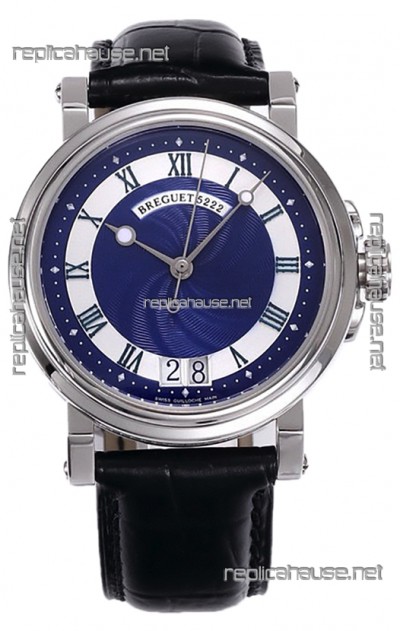 Breguet Marine Automatic Big Date 5817 Stainless Steel Watch with in Blue Dial 