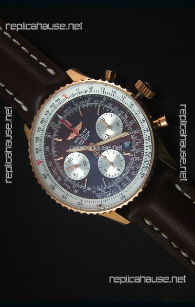 Breitling Navitimer 01 Brown Dial Rose Gold 1:1 Mirror Swiss Replica Watch