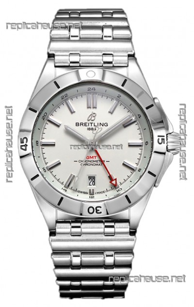 Breitling Chronomat Automatic GMT 40 White Dial 1:1 Mirror Swiss Replica Watch 