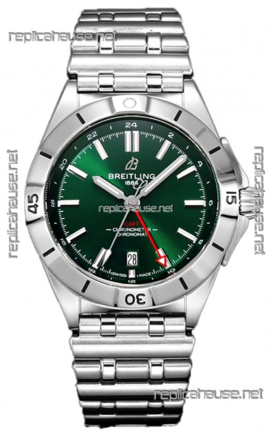 Breitling Chronomat Automatic GMT 40 Green Dial 1:1 Mirror Swiss Replica Watch 